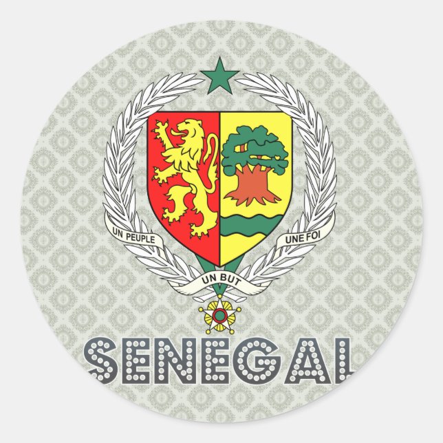 Senegal Coat of Arms Classic Round Sticker (Front)