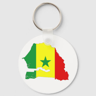 senegal country flag map shape silhouette key ring