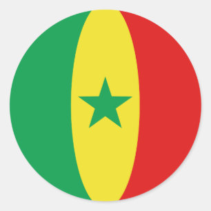 Senegal Fisheye Flag Sticker