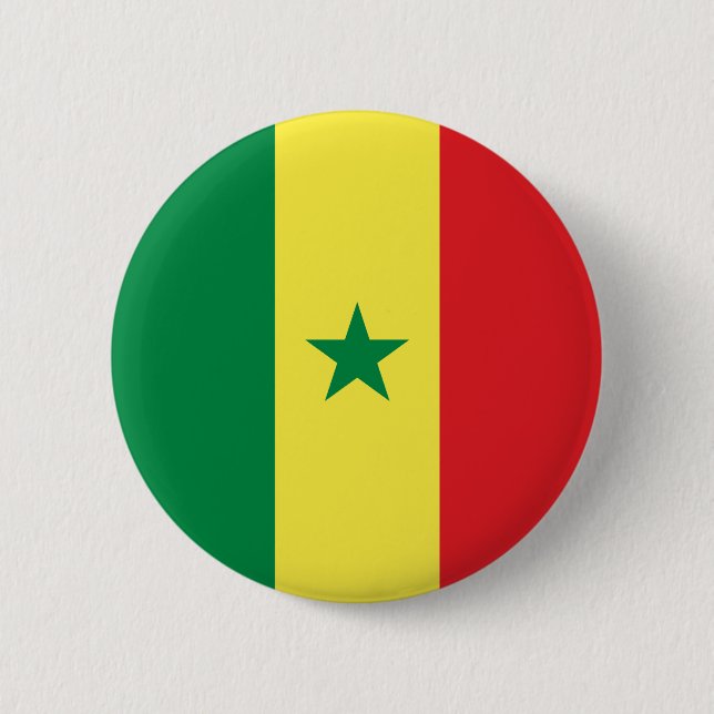 Senegal Flag 6 Cm Round Badge (Front)