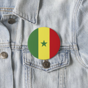 Senegal flag 7.5 cm round badge