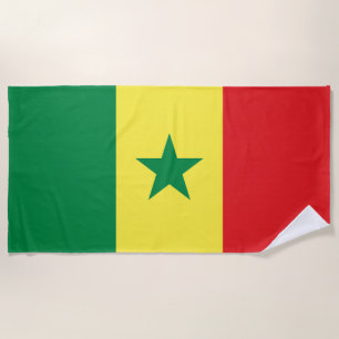 Senegal Flag Beach Towel