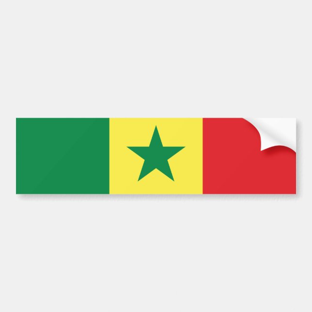 Senegal Flag Bumper Sticker (Front)
