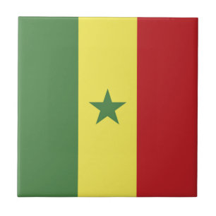 Senegal flag ceramic tile