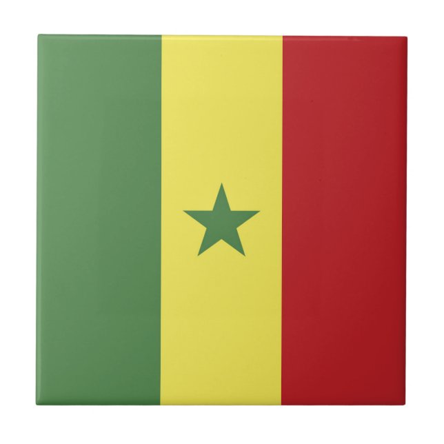 Senegal flag ceramic tile (Front)