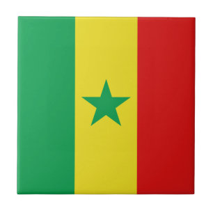 Senegal Flag Ceramic Tile