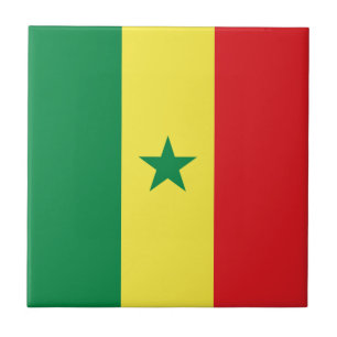 Senegal Flag Ceramic Tile