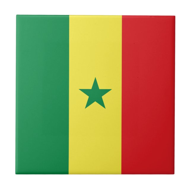 Senegal Flag Ceramic Tile (Front)