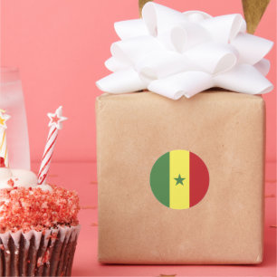 Senegal flag classic round sticker