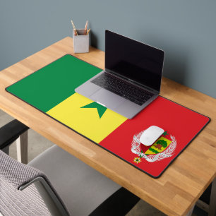 Senegal flag-coat of arms desk mat