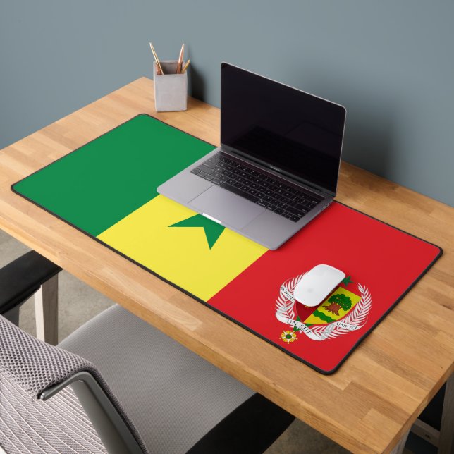 Senegal flag-coat of arms desk mat (Office 2)