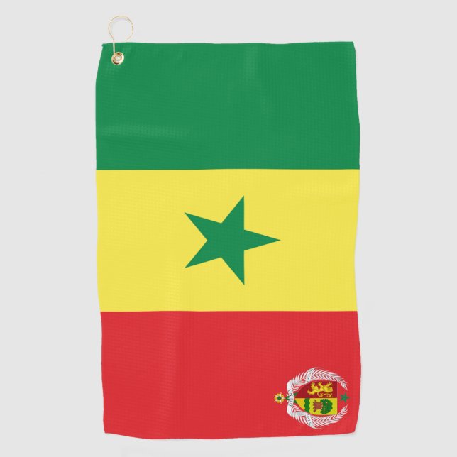 Senegal flag-coat of arms  golf towel (Front)