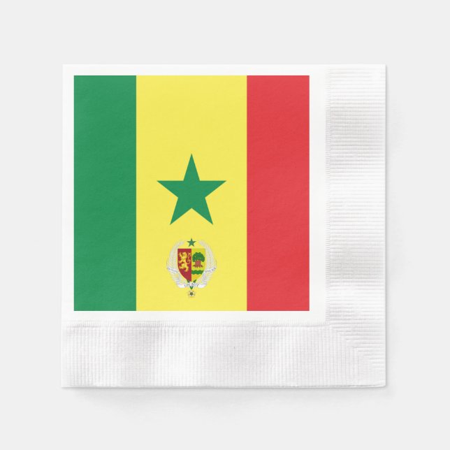 Senegal flag-coat of arms     napkin (Front)