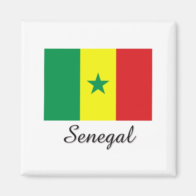 Senegal Flag Design Magnet (Front)