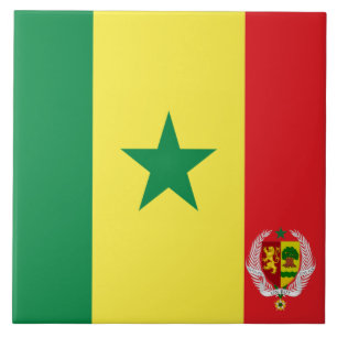 Senegal flag-emblem ceramic tile