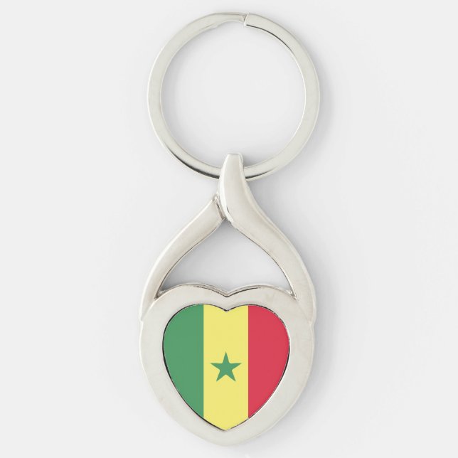 Senegal Flag Emblem Key Ring (Front)