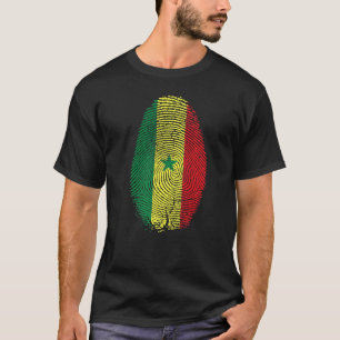Senegal Flag Fingerprint It Is In My Dna For Sene T-Shirt