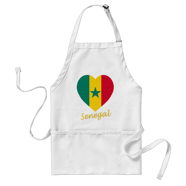 Senegal Flag Heart Standard Apron (Front)