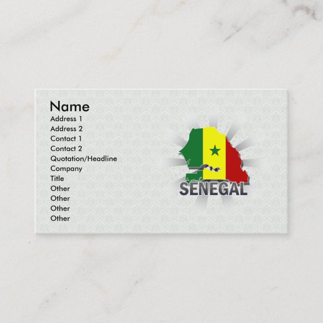 Senegal Flag Map 2.0 Business Card (Front)