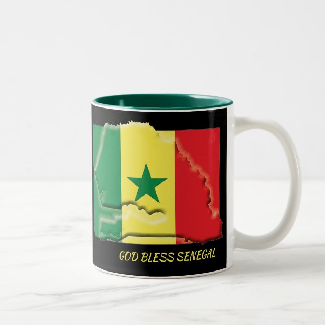 SENEGAL FLAG MAP Scripture Customised BLACK Two-Tone Coffee Mug (Right)