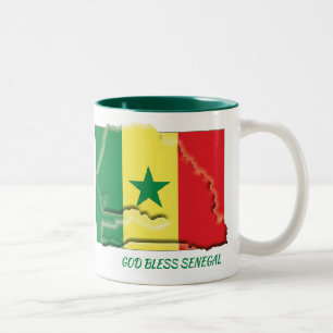SENEGAL FLAG MAP Scripture Customised Two-Tone Coffee Mug