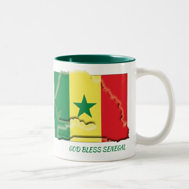 SENEGAL FLAG MAP Scripture Customised Two-Tone Coffee Mug (Right)