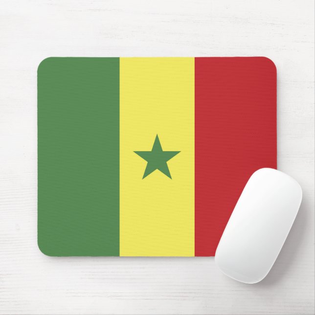 Senegal flag mouse pad (With Mouse)