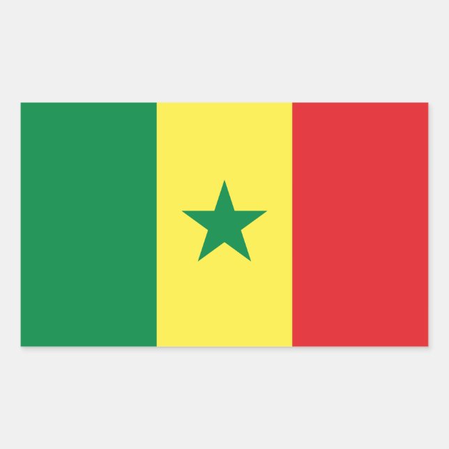 Senegal Flag Rectangular Sticker (Front)