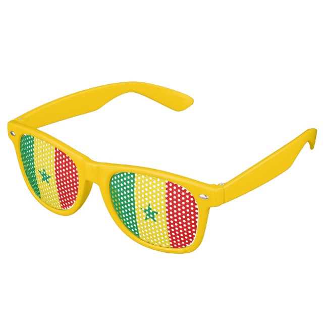 Senegal Flag Retro Sunglasses (Angled)