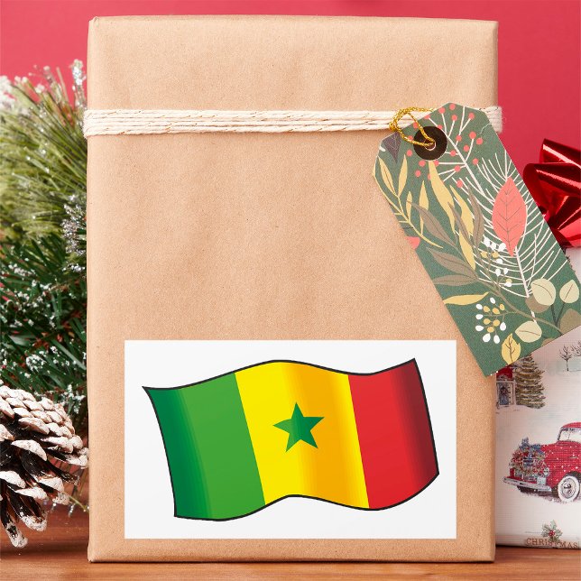 Senegal Flag Senegalese Pride Green Yellow Red Rectangular Sticker (Creator Uploaded)
