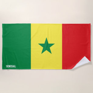 Senegal Flag Splendid Patriotic Beach Towel