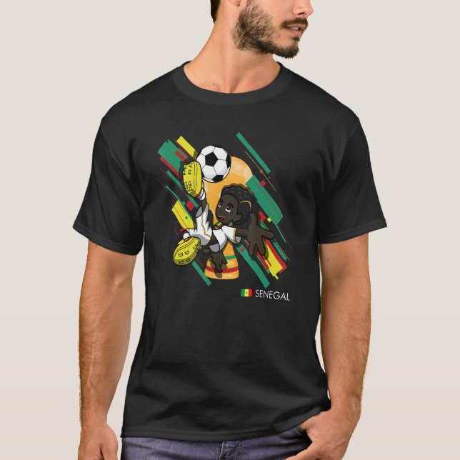 Senegal Football Soccer Kids Playing Soccer Goal D T-Shirt (Front)
