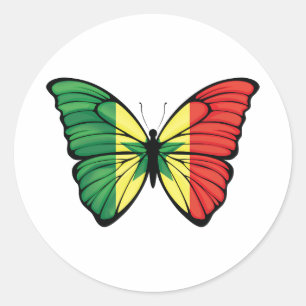 Senegal Hypolimnas Butterfly Classic Round Sticker