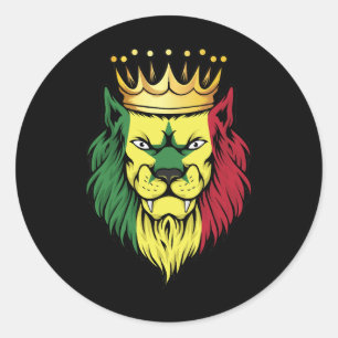 Senegal  Lion King Flag Classic Round Sticker