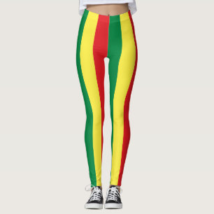 Senegal National Flag Colours Vertical Striped Leggings