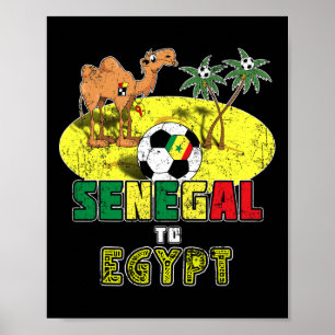 Senegal National Soccer Team To Egypt Retro Poster