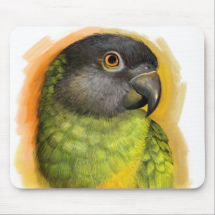 Senegal parrot realistic painting mouse pad