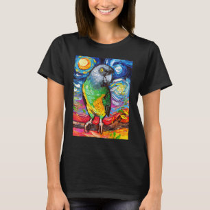 Senegal Parrot Starry Night Bird Tropical Art by A T-Shirt