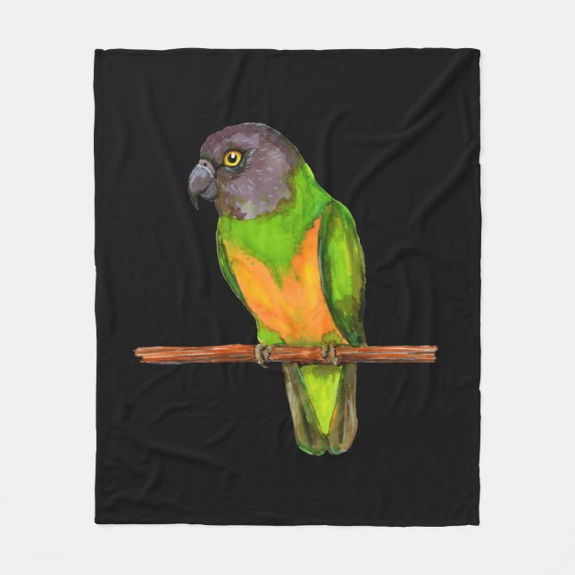 Senegal parrot watercolor fleece blanket (Front)