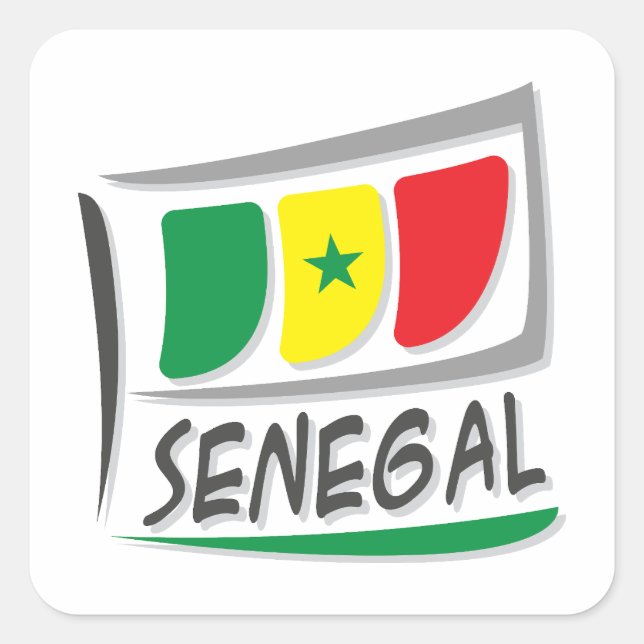 Senegal  Pride X Flag  Square Sticker (Front)