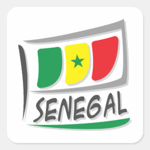 Senegal Pride X Flag Square Sticker