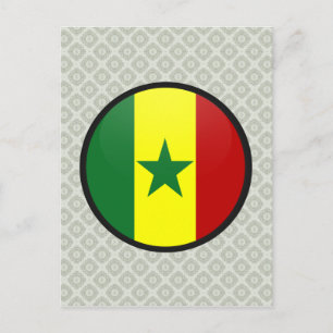 Senegal quality Flag Circle Postcard