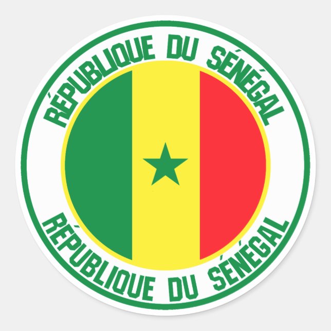 Senegal Round Emblem Classic Round Sticker (Front)