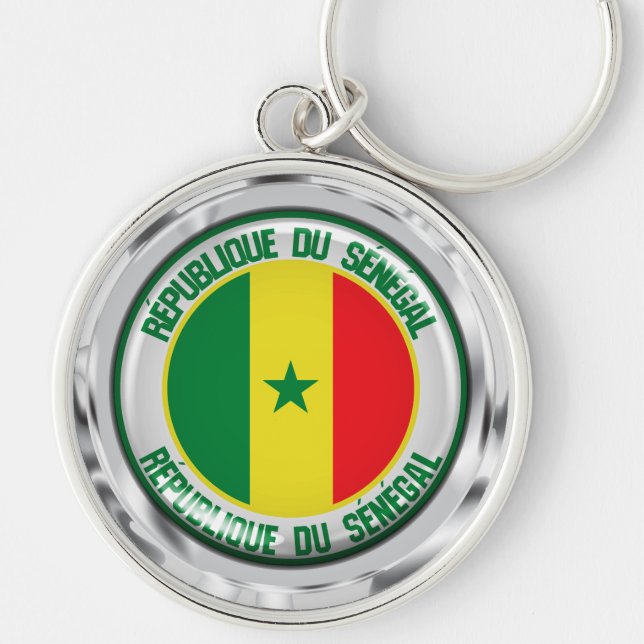 Senegal Round Emblem Key Ring (Front)