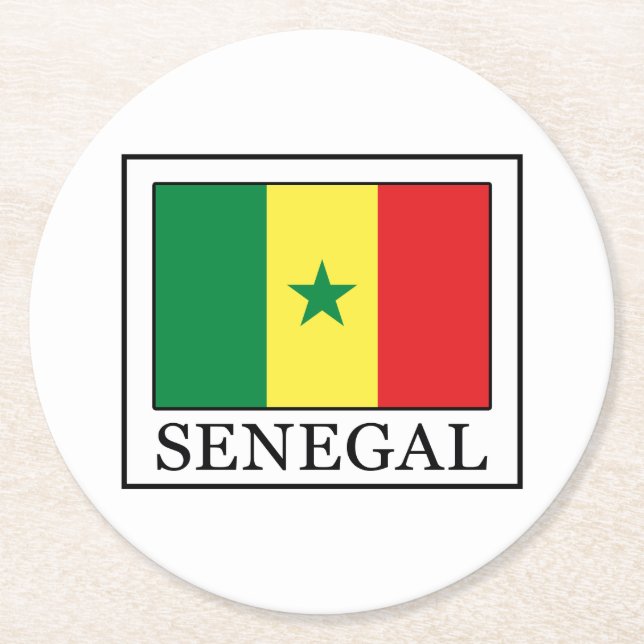 Senegal Round Paper Coaster (Front)