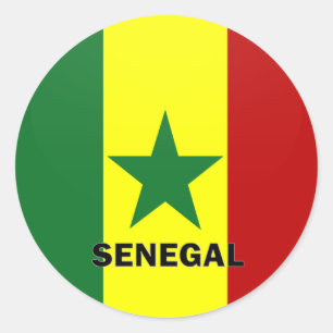 Senegal Roundel quality Flag Classic Round Sticker
