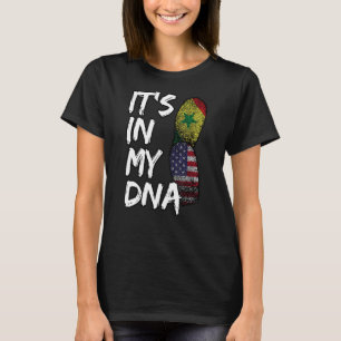 Senegal Senegalese America American Flag Hand Mixe T-Shirt