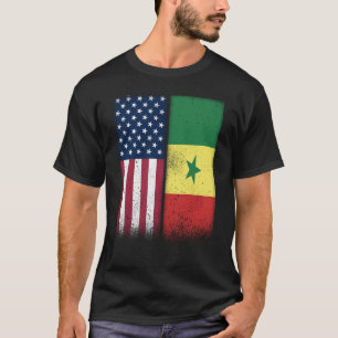 Senegal Senegalese American Flags Proud USA Senega T-Shirt