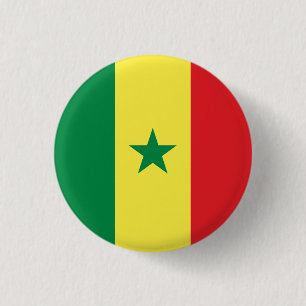 Senegal (Senegalese) Flag 3 Cm Round Badge