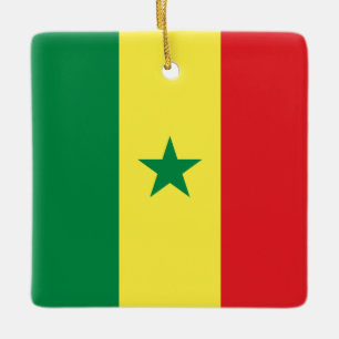 Senegal (Senegalese) Flag Ceramic Ornament